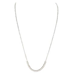Collana Mini Tennis con diamanti da 0,70 ctw in oro bianco 14 carati da 18''.
