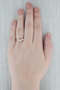 0.70 ctw Diamond Contoured Ring Jacket Wrap 14K Yellow Gold Size 8.25 Wedding