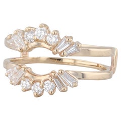 0.70 ctw Diamond Contoured Ring Jacket Wrap 14K Yellow Gold Size 8.25 Wedding