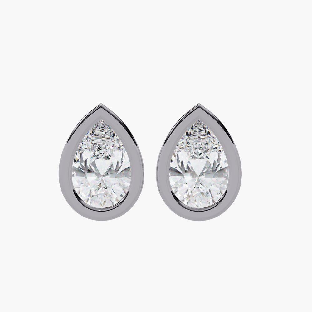 0.70 Ctw Pear-Shaped Diamond Stud Earrings 14K Gold For Sale 8