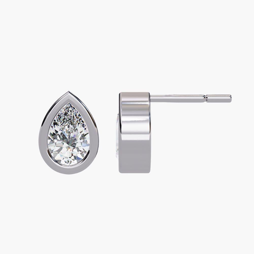 0.70 Ctw Pear-Shaped Diamond Stud Earrings 14K Gold For Sale 9