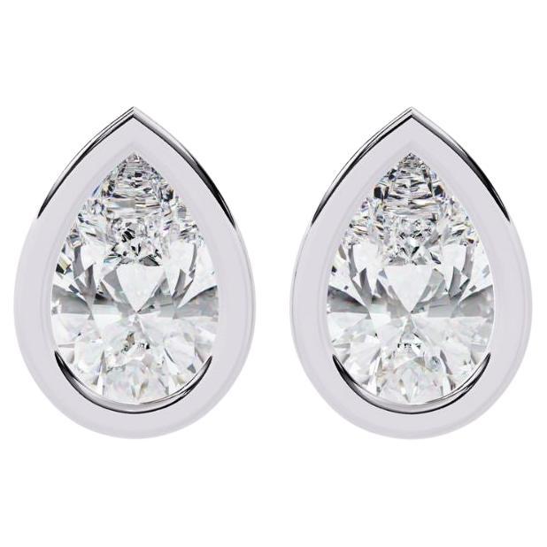 0.70 Ctw Pear-Shaped Diamond Stud Earrings 14K Gold