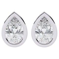 0.70 Ctw Pear-Shaped Diamond Stud Earrings 14K Gold