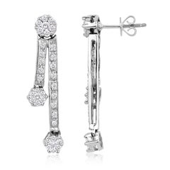 Pendientes de diamantes redondos talla brillante 0,70