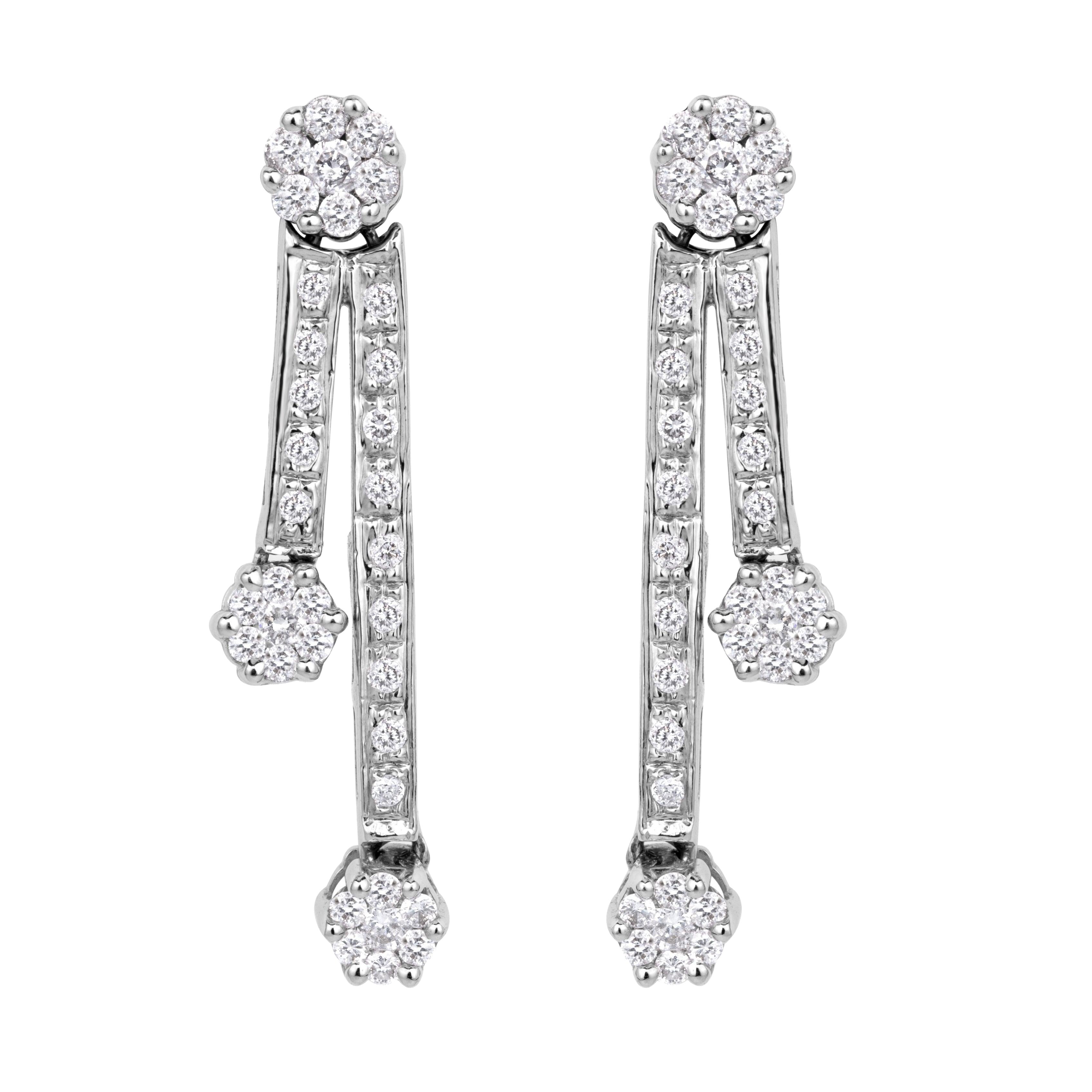 0.70 Round Brilliant Cut Diamond Earrings en venta