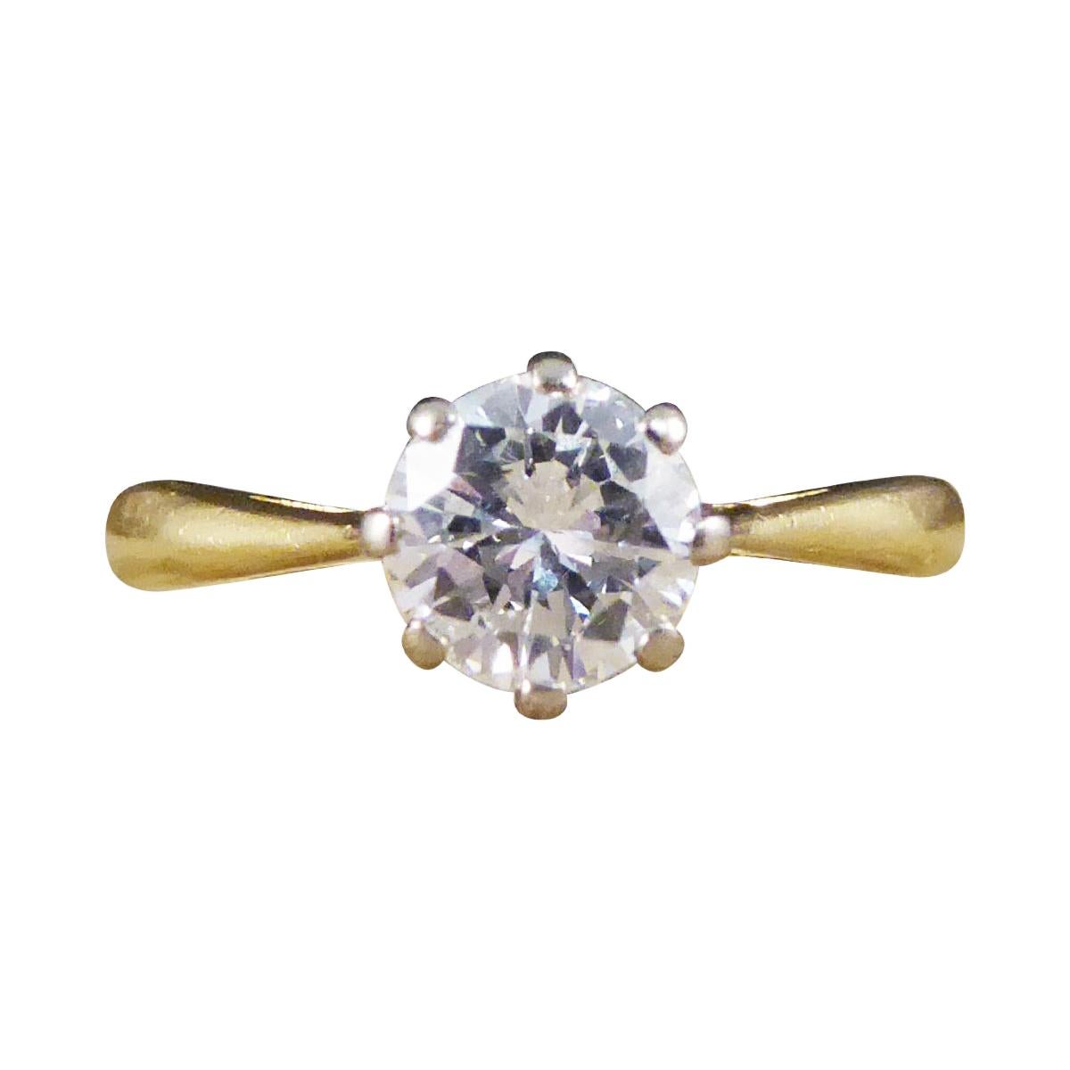 0.70ct Brilliant Cut Diamond Solitaire Engagement Ring in 18ct Gold