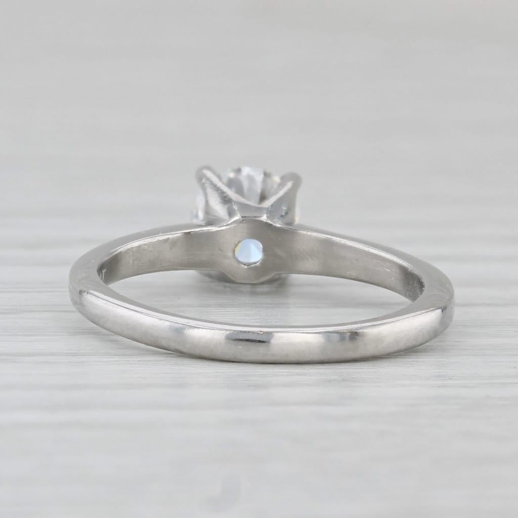 0.70ct Diamantring Platin Rund Solitär Verlobung Größe 6 (Rundschliff) im Angebot