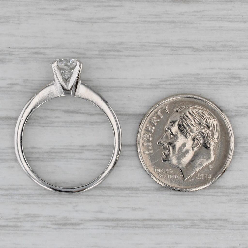 0.70ct Diamantring Platin Rund Solitär Verlobung Größe 6 im Angebot 4