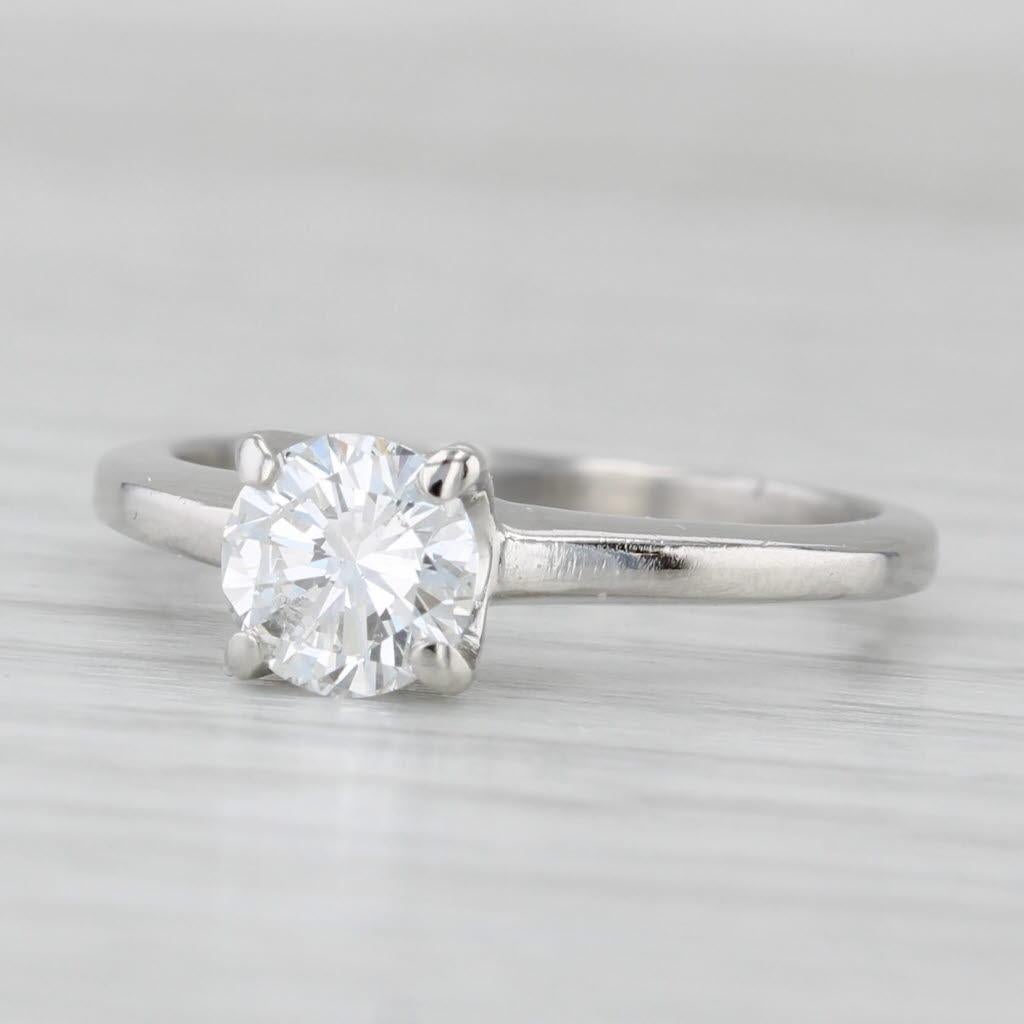 0.70ct Diamond Ring Platinum Round Solitaire Engagement Size 6