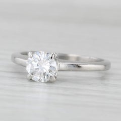 0.70ct Diamond Ring Platinum Round Solitaire Engagement Size 6