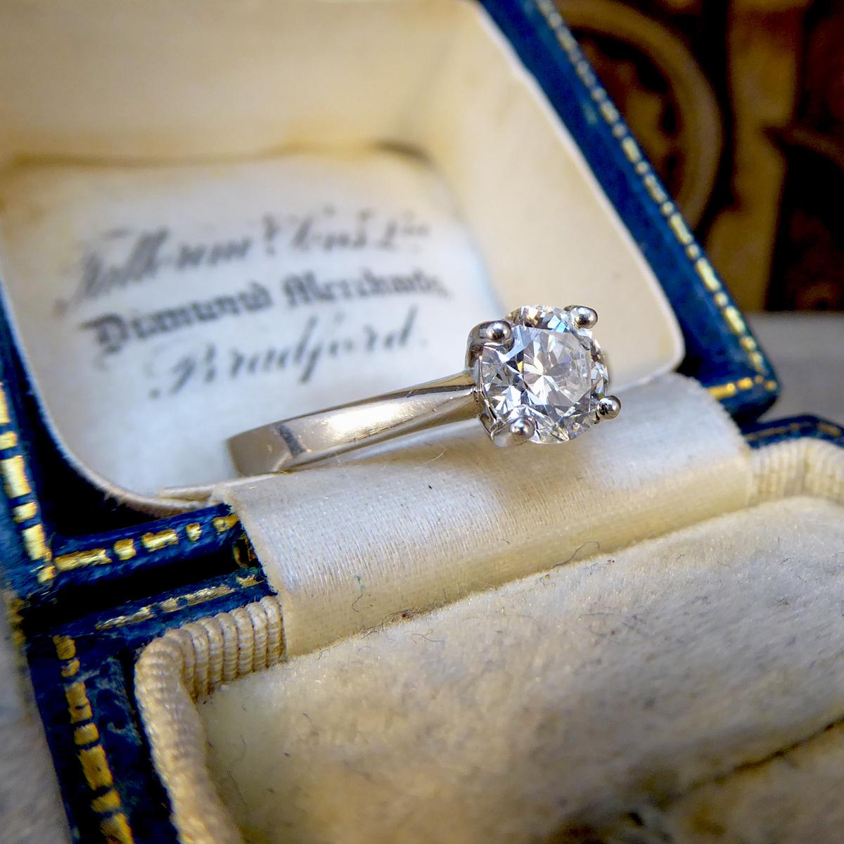 Women's or Men's 0.70 Carat Diamond Solitaire Engagement Ring Modelled in Platinum