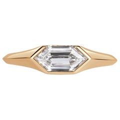 0.70ct Hexagon Cut Diamond Bezel Set Ring