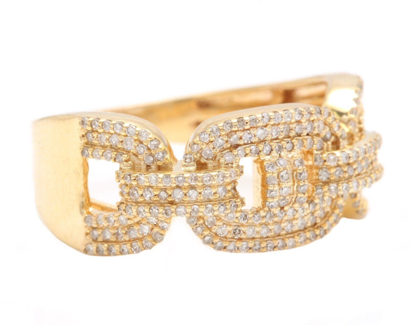 0.70Ct Natural Diamond 10K Solid Yellow Gold Men's Ring

Amazing looking piece!

Suggested Replacement Value Approx. 5,000.00

Total Natural Round Cut Diamonds Weight: Approx. 0.70 Carats (color H / Clarity SI-I1)

Width of the ring: 9.40 mm

Ring