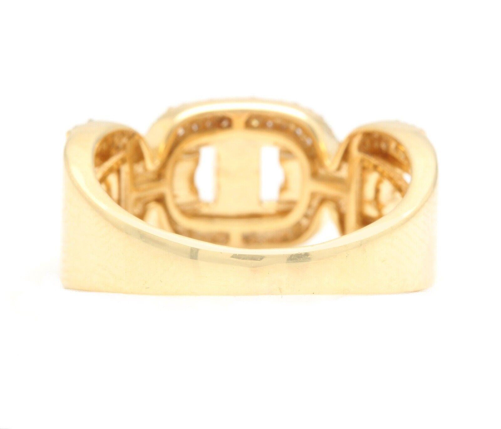 0.70ct Natural Diamond 10K Solid Yellow Gold Men's Ring In New Condition For Sale In Los Angeles, CA