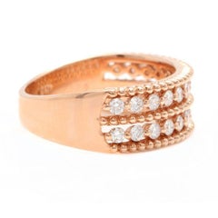 0.70 Carat Natural Diamond 14 Karat Solid Rose Gold Band Ring