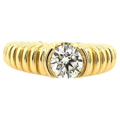 0.70ct Round Brilliant Cut Diamond Ring, Set In 14ct Yellow Gold