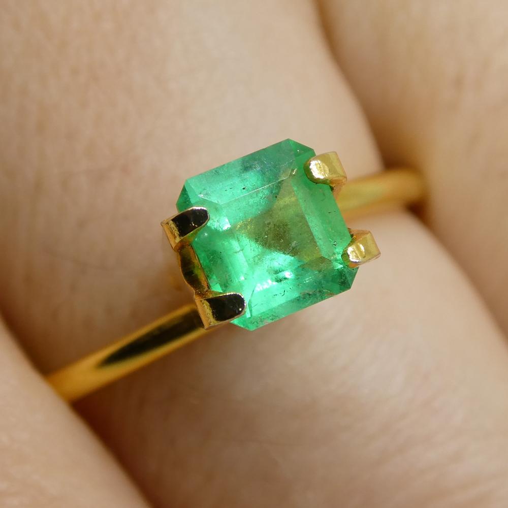 Description:

Gem Type: Emerald
Number of Stones: 1
Weight: 0.7 cts
Measurements: 5.71 x 5.27 x 3.51 mm
Shape: Square
Cutting Style Crown: Step Cut
Cutting Style Pavilion: Step Cut
Transparency: Transparent
Clarity: Slightly Included: Some