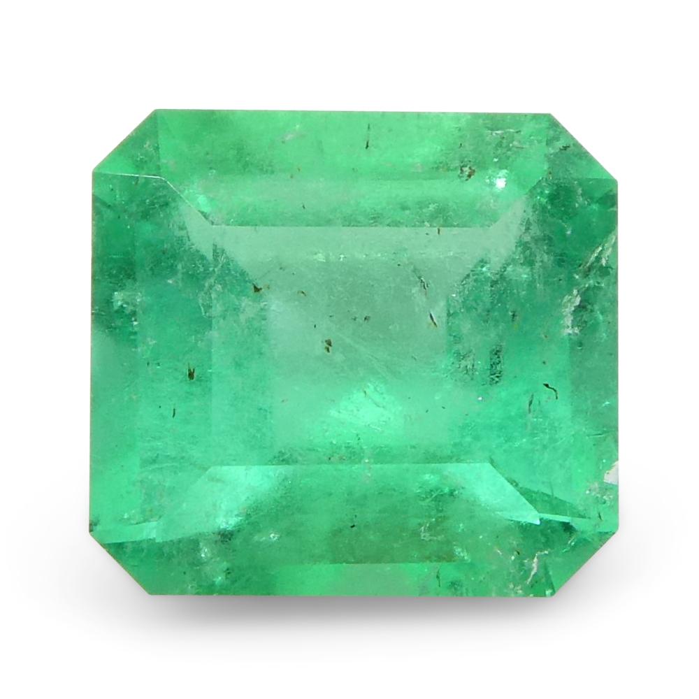0.70ct Square Green Emerald from Colombia For Sale 1