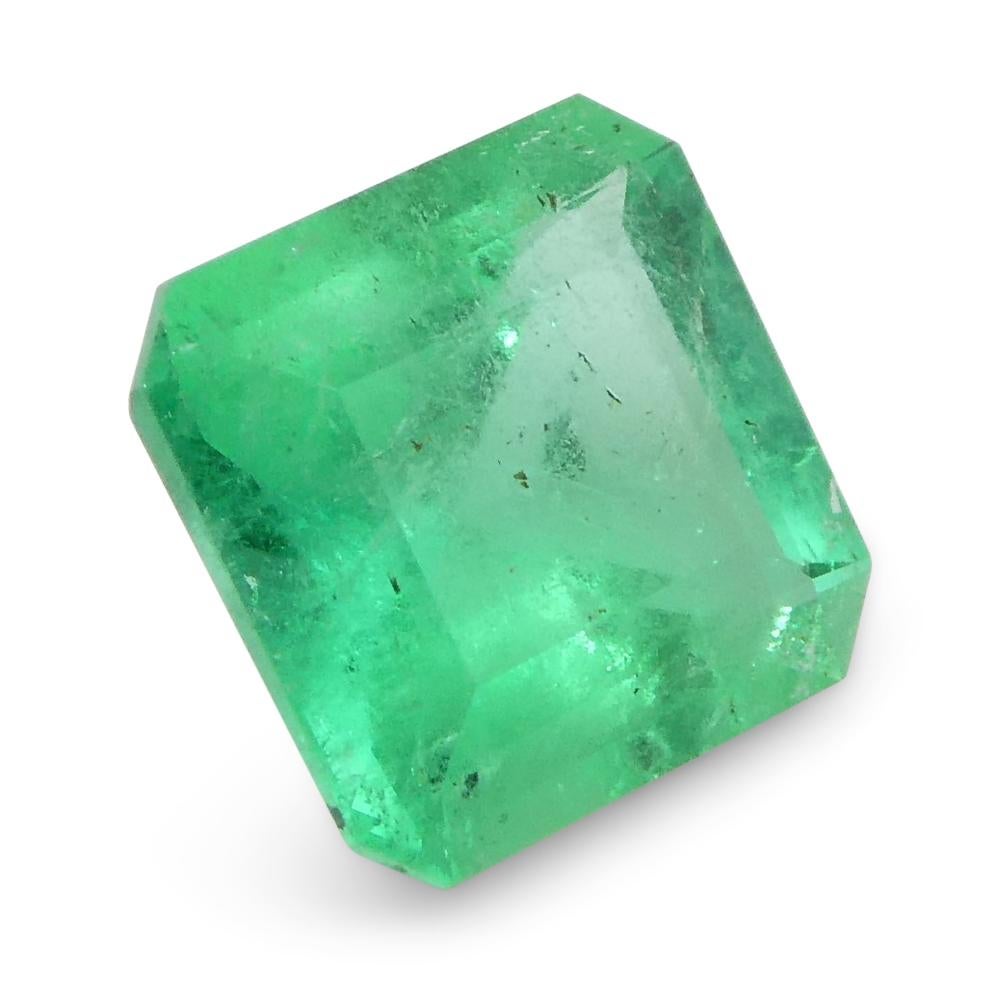 0.70ct Square Green Emerald from Colombia For Sale 2