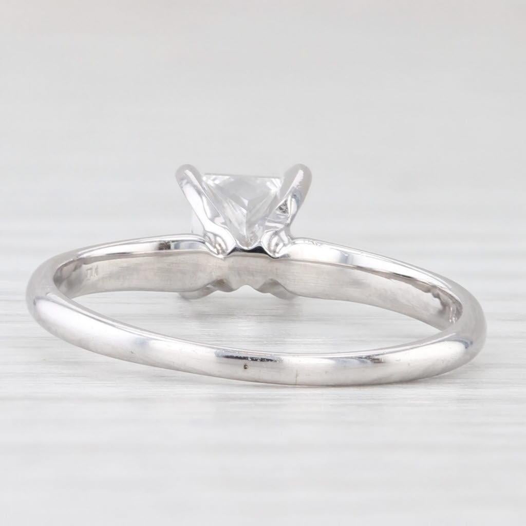 0.70ct VS1 Princess Solitaire Engagement Ring 14k White Gold Size 6.5 IGI (Carréschliff) im Angebot