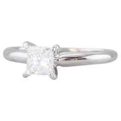 0.70ct VS1 Princess Solitaire Engagement Ring 14k White Gold Size 6.5 IGI