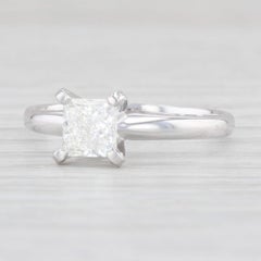 0.70ct VS2 Square Princess Diamond Solitaire Ring 14k White Gold Size 5.5 GIA