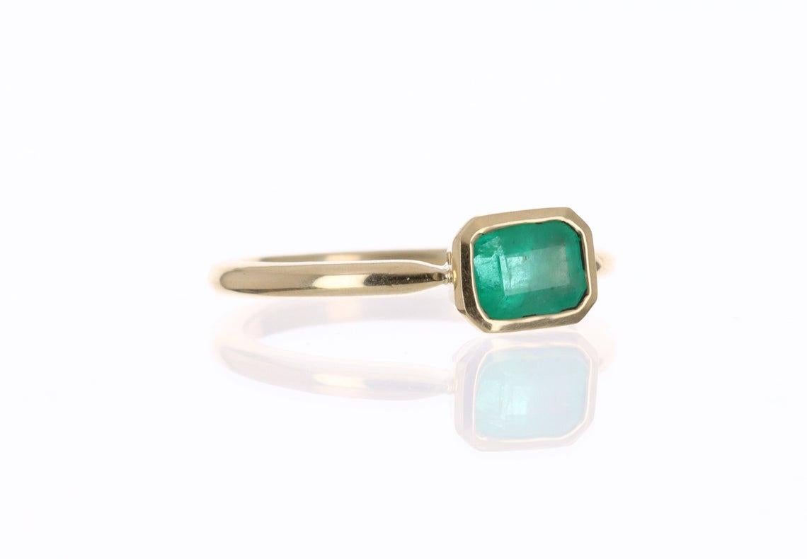 emerald bezel set ring