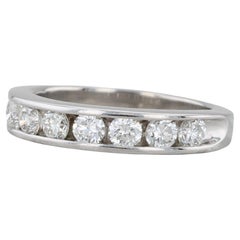 0.70ctw Channel Set Diamond Wedding Band 14k White Gold Sz 5.25 Anniversary Ring