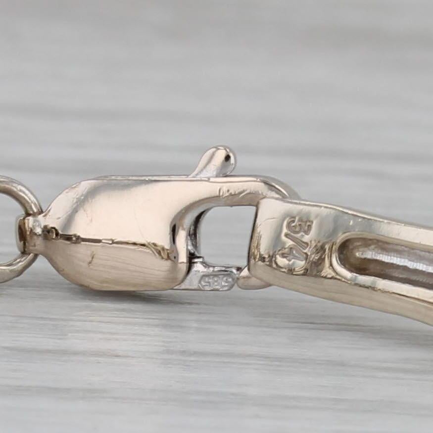 Women's 0.70ctw Diamond Bamboo Link Bracelet 14k White Gold 7