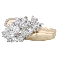 0.70ctw Diamond Cluster Ring 14k Yellow Gold Size 8.75