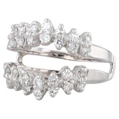 0,70ctw Diamant Ring Jacke Guard Wrap 14k Weißgold Größe 6,5 Hochzeit Braut