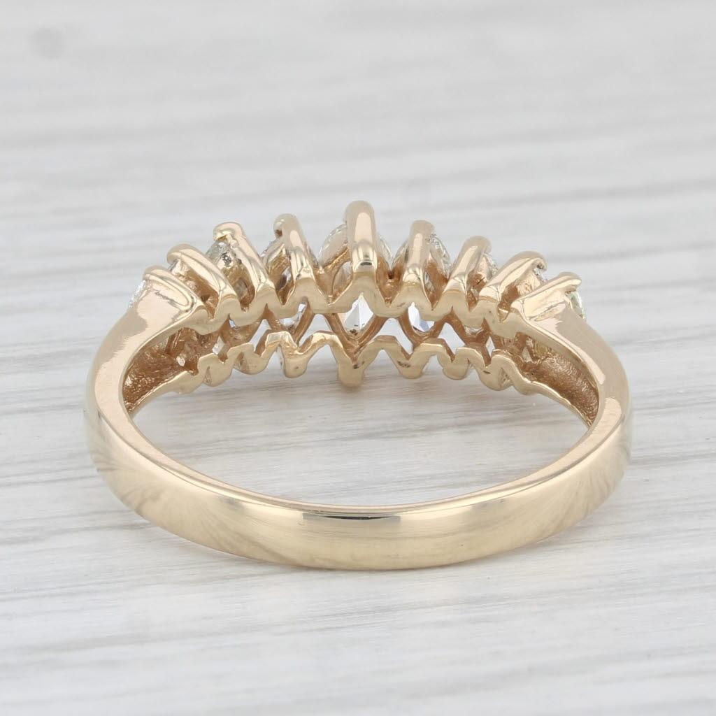 0.70ctw Diamond Tiered Ring 14k Gold Size 6.75 Stackable Wedding Anniversary In Good Condition For Sale In McLeansville, NC