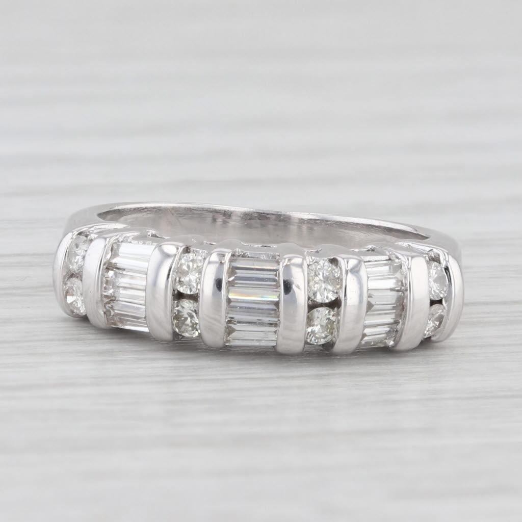 0.70ctw Diamond Wedding Anniversary Band 14k White Gold Size 6.75 Ring In Good Condition In McLeansville, NC