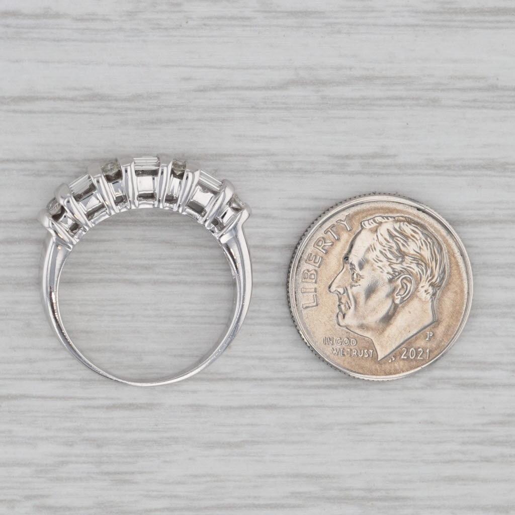 0.70ctw Diamond Wedding Anniversary Band 14k White Gold Size 6.75 Ring 3