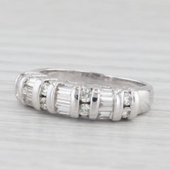 0.70ctw Diamond Wedding Anniversary Band 14k White Gold Size 6.75 Ring