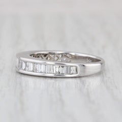 0.70ctw Diamond Wedding Band 14k White Gold Size 5.5 Stackable Anniversary Ring