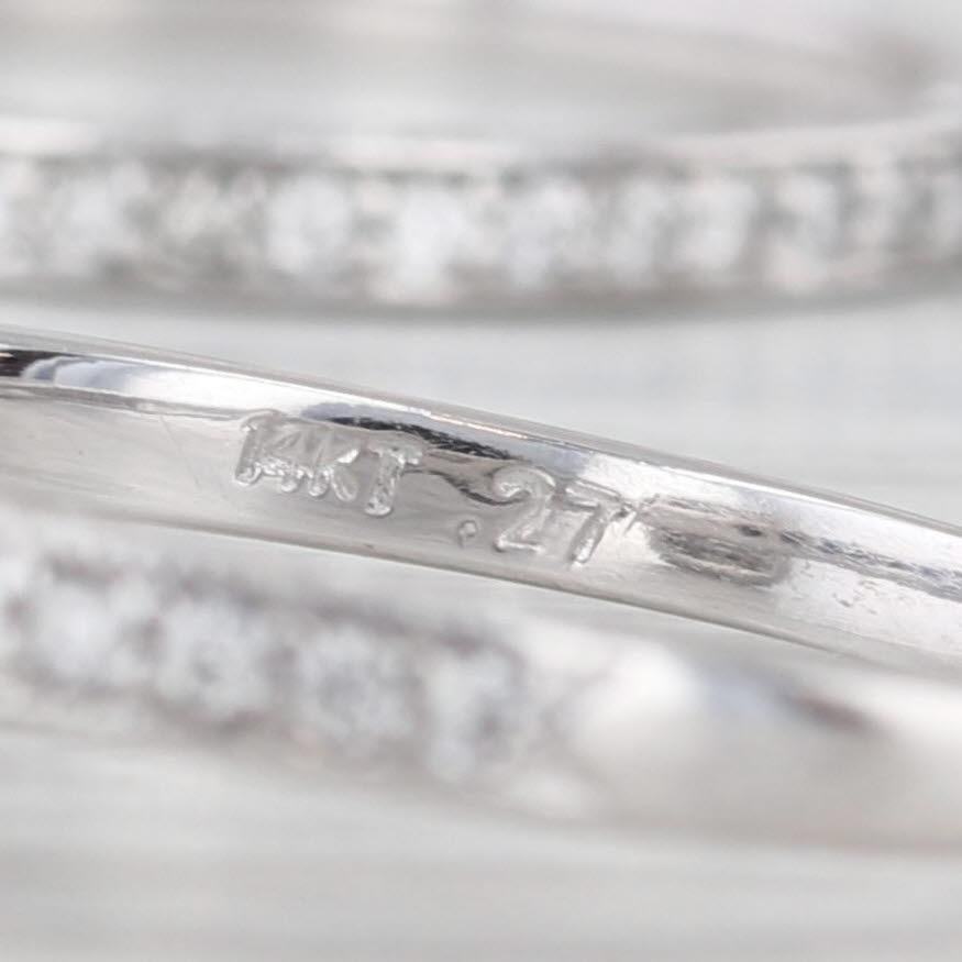 Anello di fidanzamento aureolato con diamante taglio smeraldo da 0,70 ct. in oro bianco 14 ct. in vendita 4