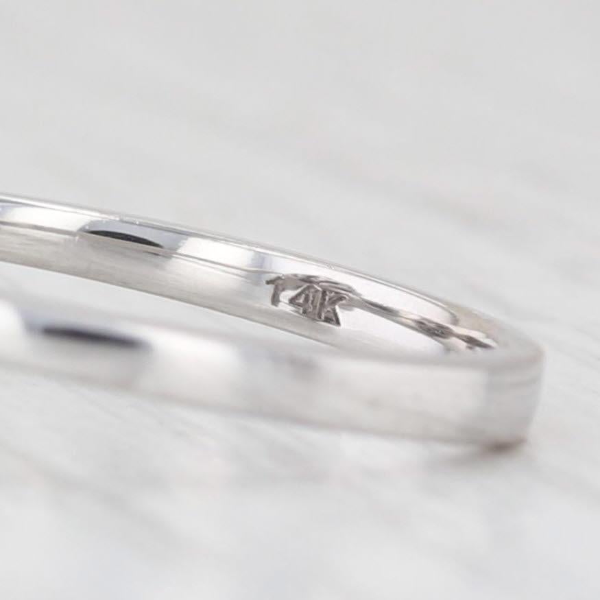 0.70ctw Oval Blue Sapphire Diamond Halo Ring 14k White Gold Size 6.5 Engagement For Sale 3