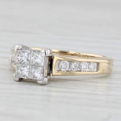 0.70ctw Princess Diamond Engagement Ring 14k Yellow White Gold Size 6.5