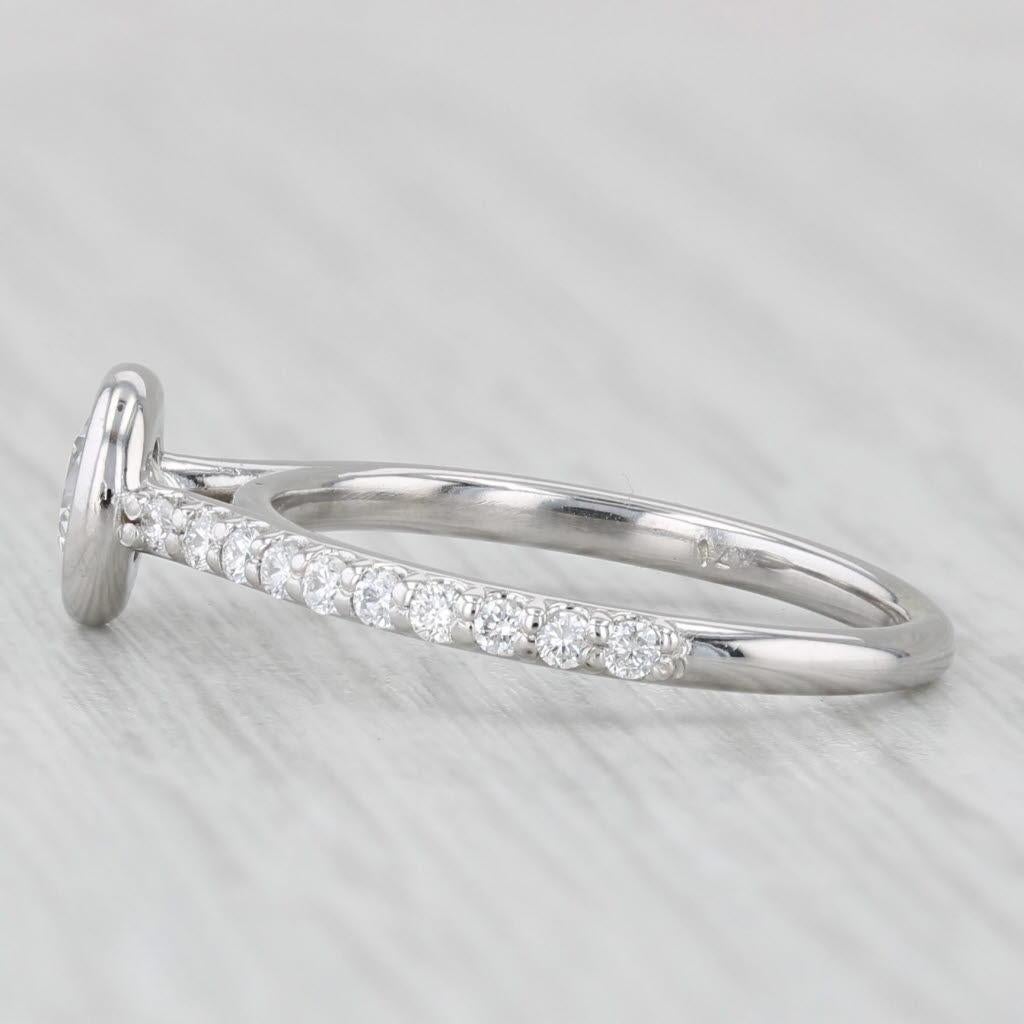 Women's or Men's 0.70ctw Round Bezel Set Diamond Engagement Ring 14k White Gold Size 4.5 For Sale