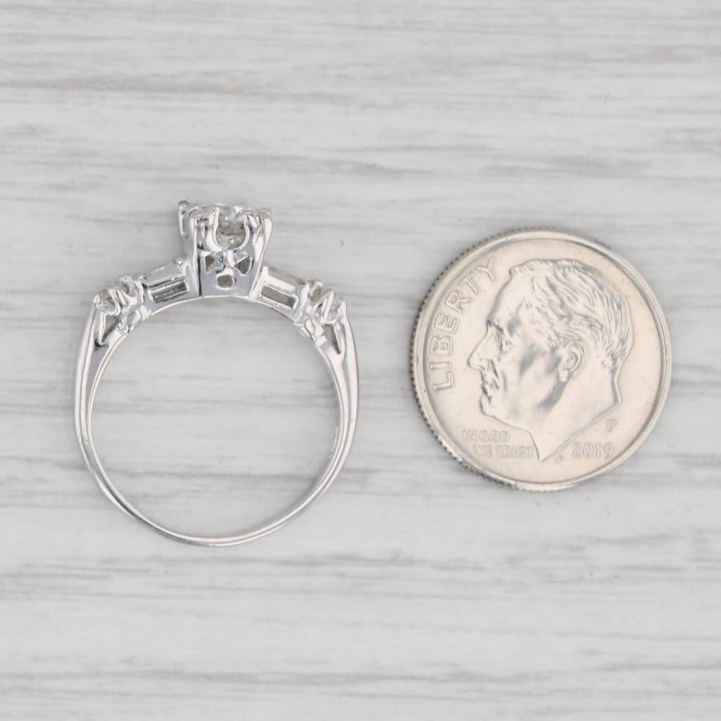 0.70ctw Round Diamond Engagement Ring 14k White Gold Size 5.5 GIA For Sale 4