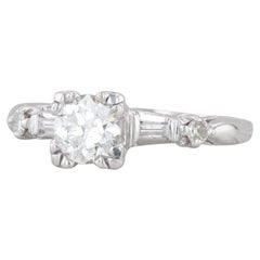 0.70ctw Round Diamond Engagement Ring 14k White Gold Size 5.5 GIA