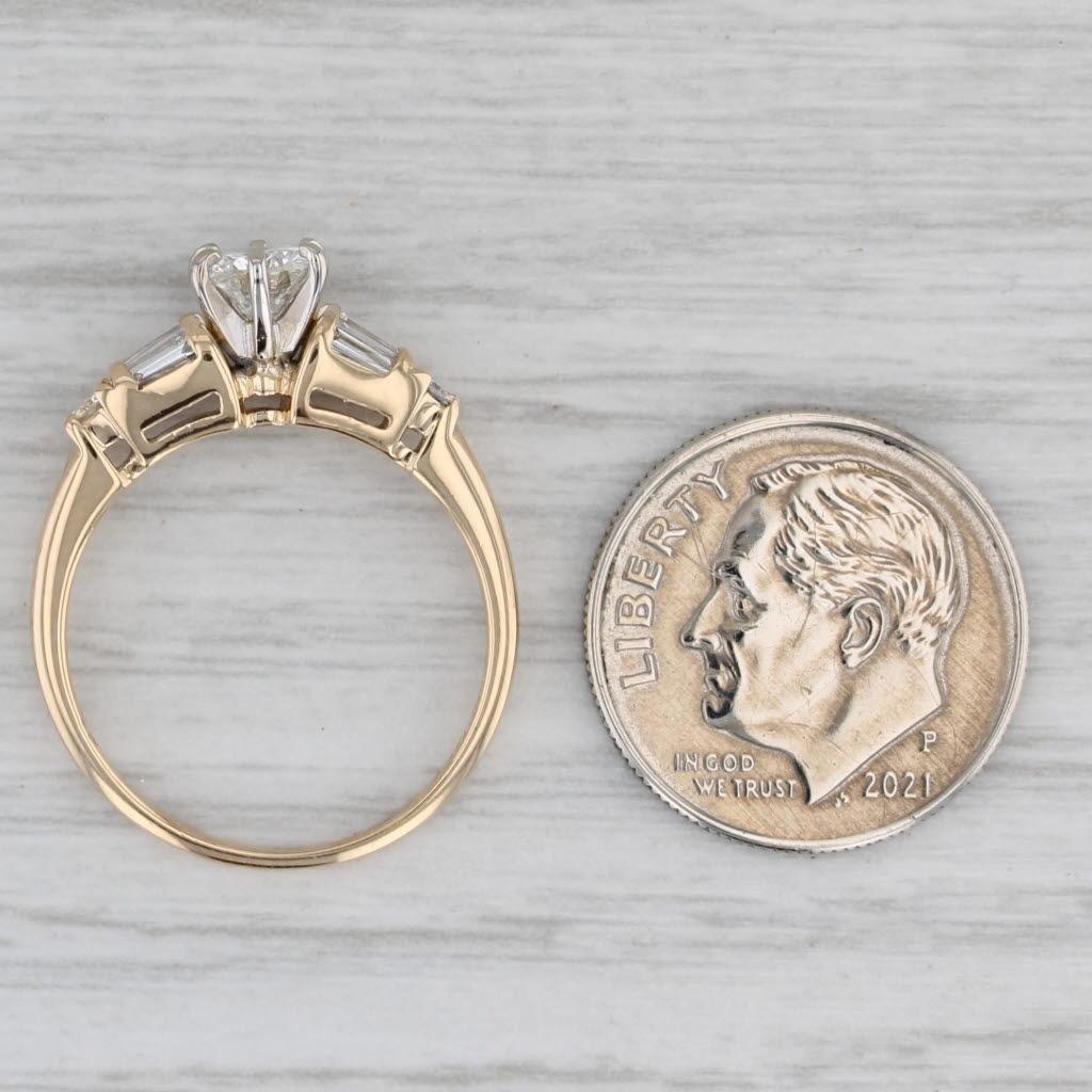 0,70ctw runder Diamant Verlobungsring 14k Gelbgold Größe 6,5 (Rundschliff)
