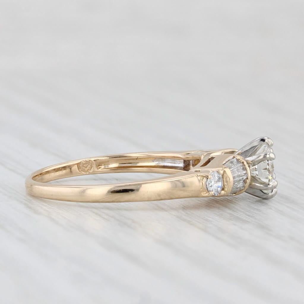 0,70ctw runder Diamant Verlobungsring 14k Gelbgold Größe 6,5 Damen