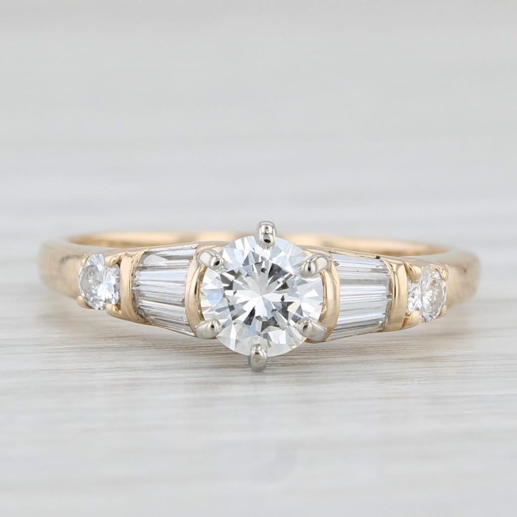 0,70ctw runder Diamant Verlobungsring 14k Gelbgold Größe 6,5 1