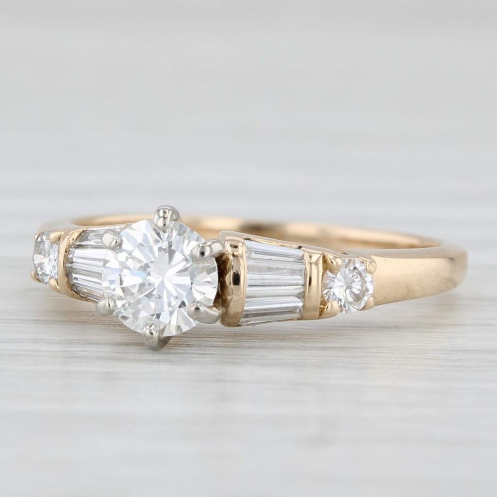 0,70ctw runder Diamant Verlobungsring 14k Gelbgold Größe 6,5 3