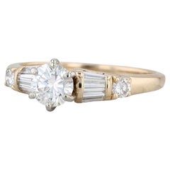 0,70ctw runder Diamant Verlobungsring 14k Gelbgold Größe 6,5