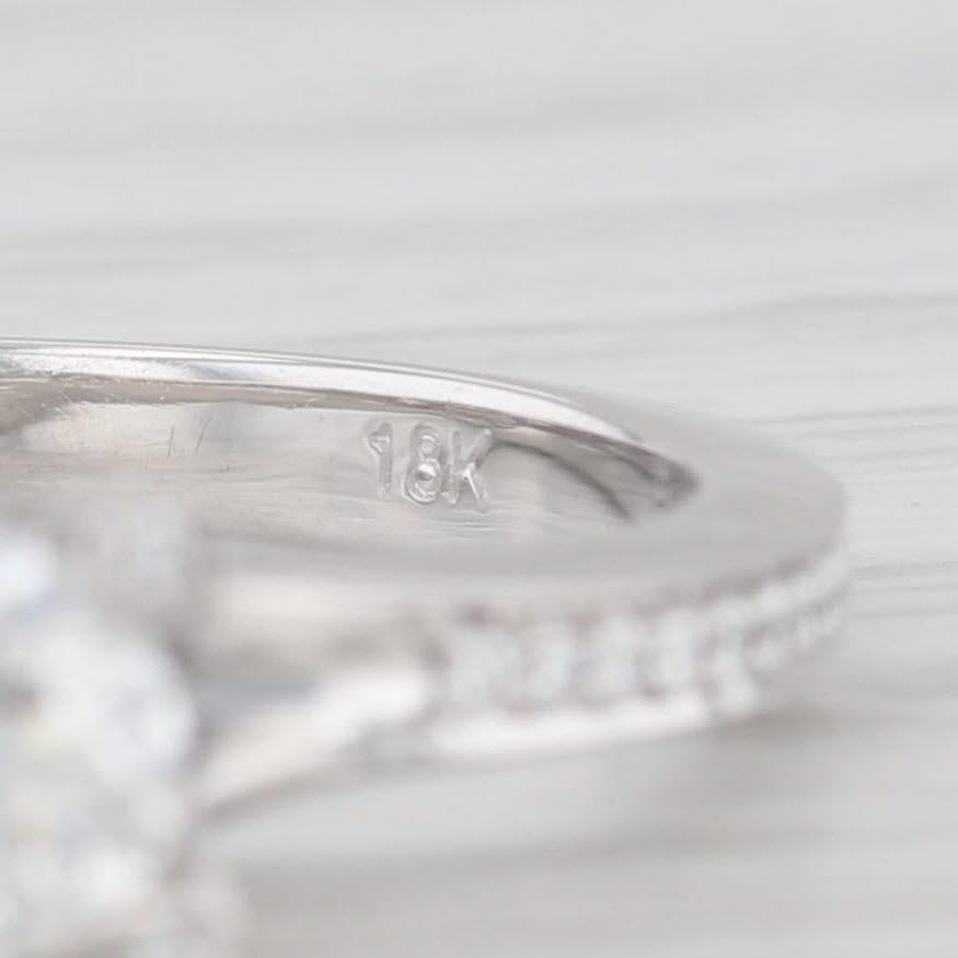 Women's 0.70ctw Round Diamond Engagement Ring 18k White Gold Size 6.25 Euro Shank