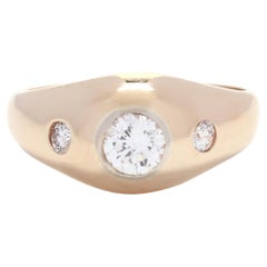 Vintage 0.70ctw Set 3 Diamond Ring, 14K Yellow Gold, Ring Size 7, 3 Diamond Engagement