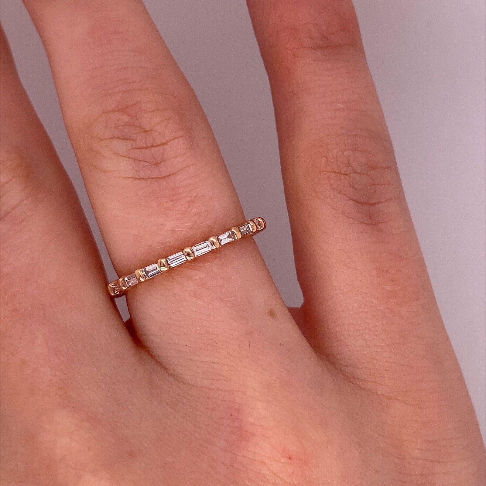 0.70t Baguette Diamond Full Eternity Ring in 14ct Rose Gold In Excellent Condition For Sale In London, GB